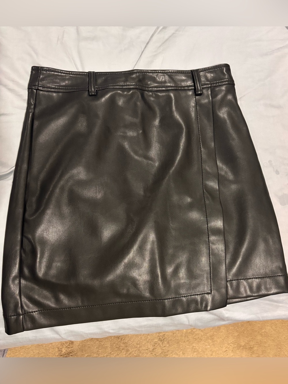 LOFT Faux Leather Mini Skirt
